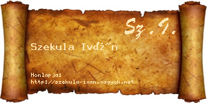 Szekula Iván névjegykártya